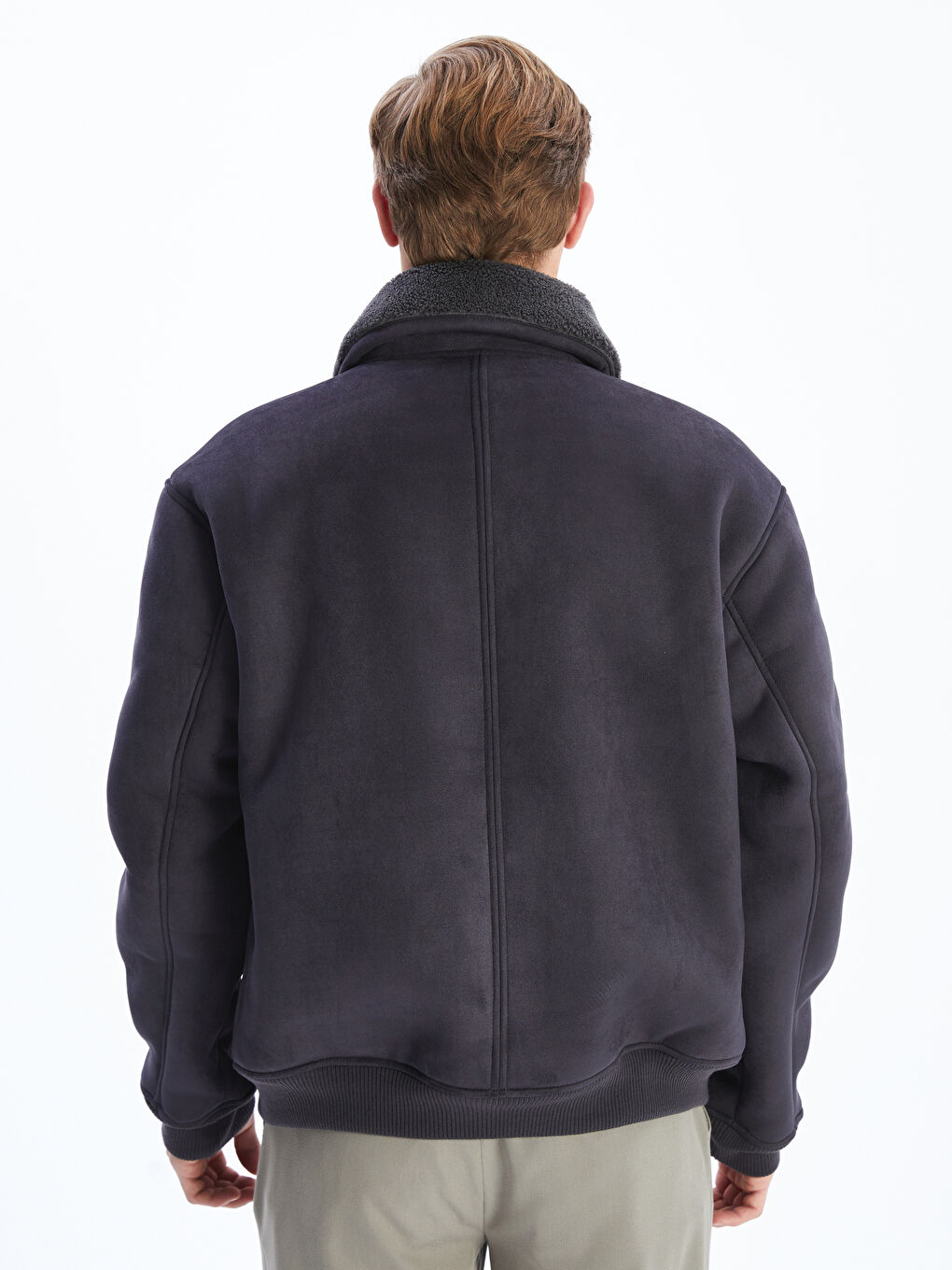 Пальто вільного крою з відкладним коміром для чоловіків-3