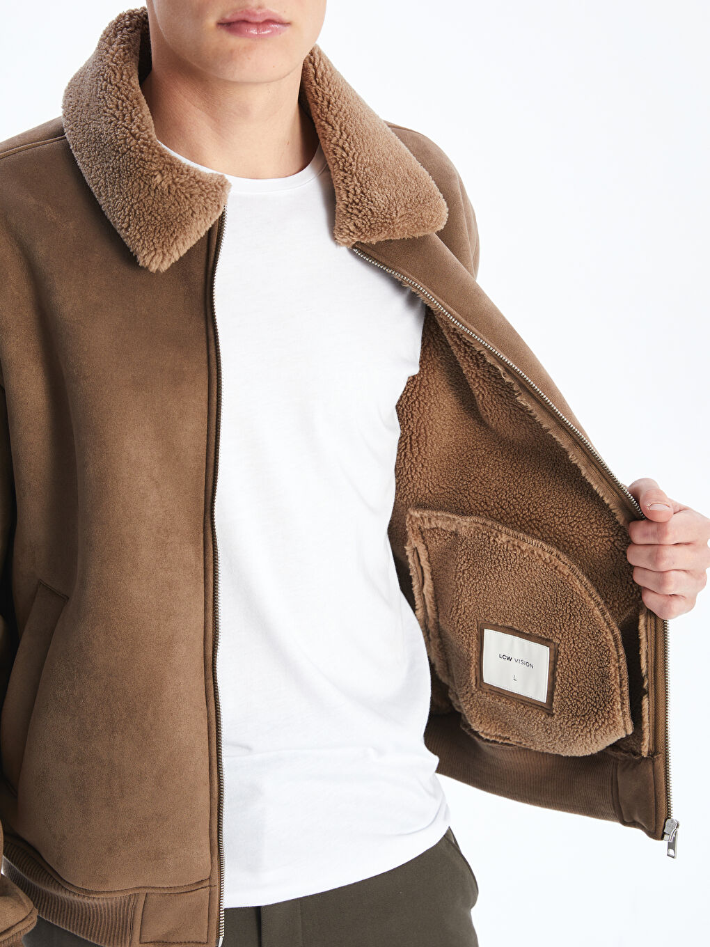 Ерлерге арналған еркін пішім жағалы мойын пальто-3