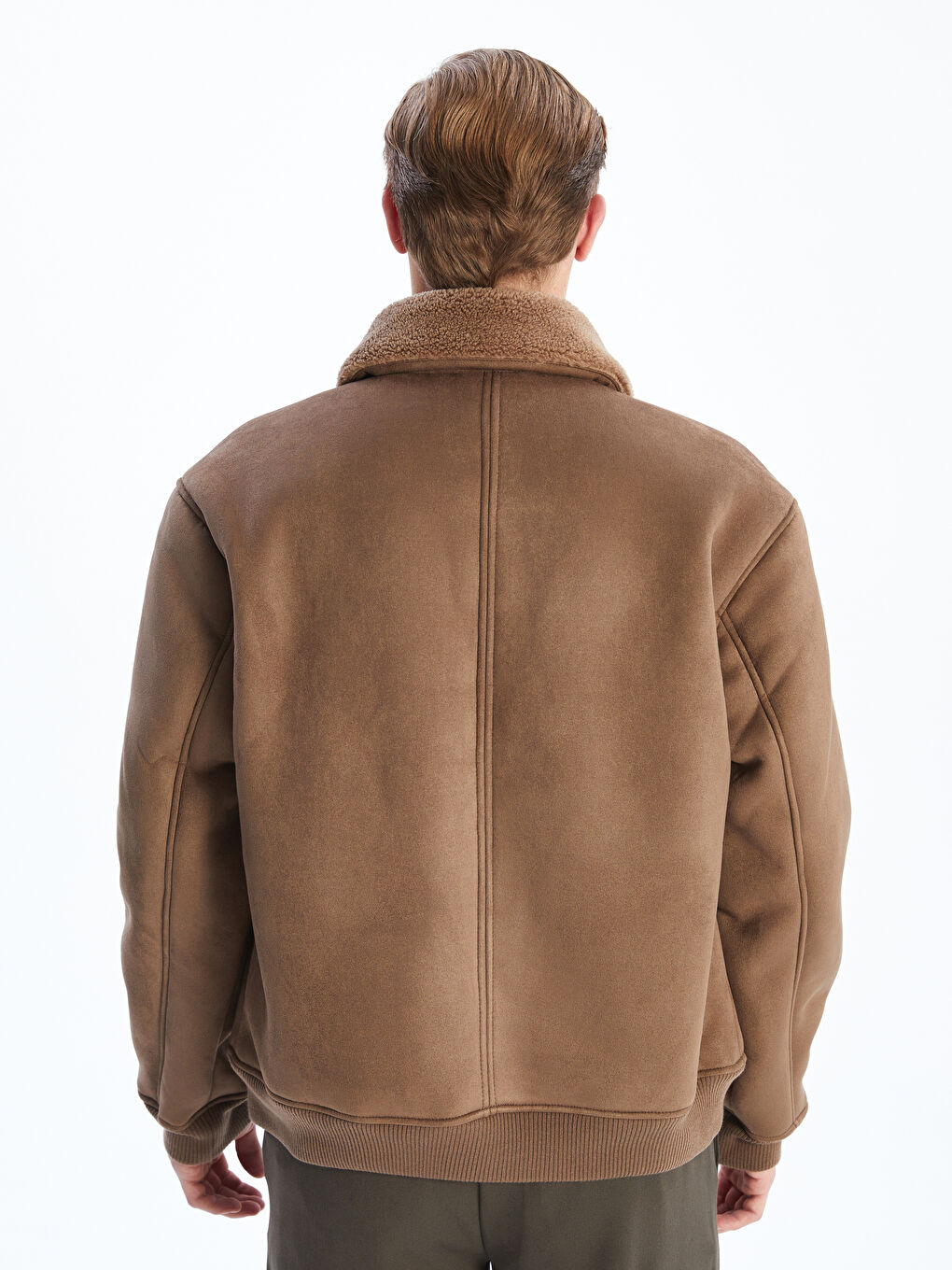 Ерлерге арналған еркін пішім жағалы мойын пальто-4