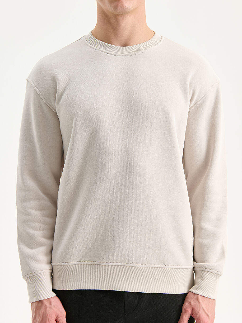 Crew Neck Long Sleeve Men's Thick Sweatshirt-2