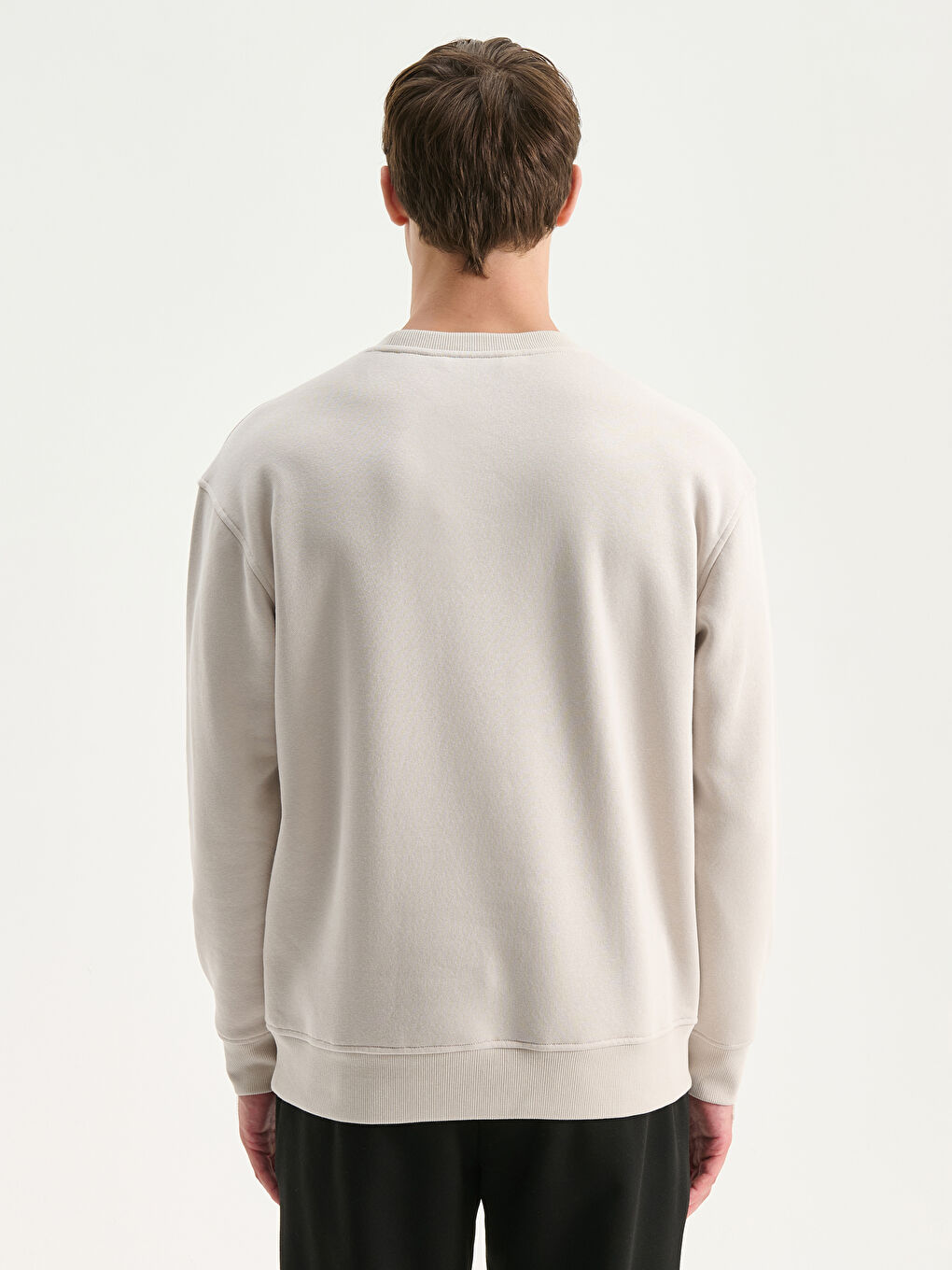Crew Neck Long Sleeve Men's Thick Sweatshirt-3