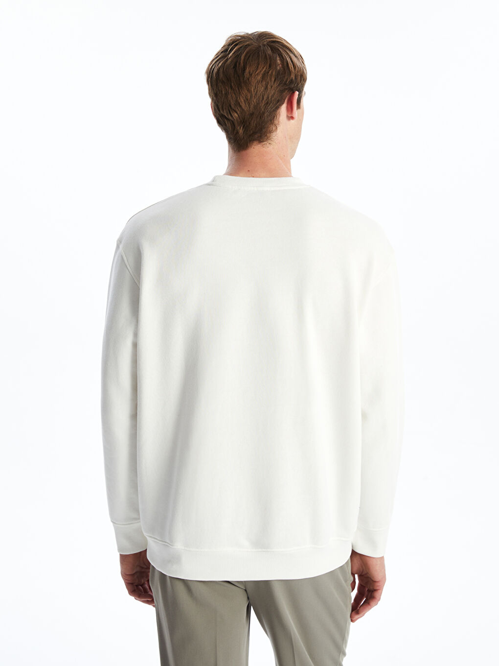 Crew Neck Long Sleeve Men's Thick Sweatshirt-3