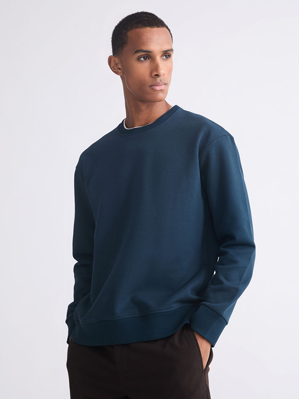 Crew Neck Men's Thick Sweatshirt