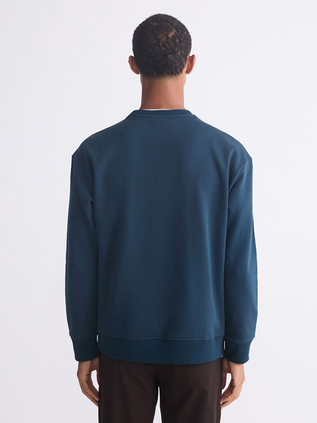 Crew Neck Men's Thick Sweatshirt-3