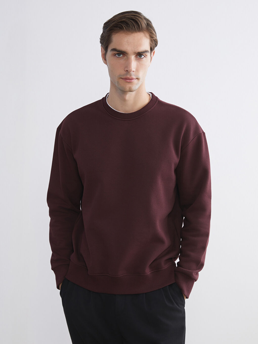 Crew Neck Men's Thick Sweatshirt
