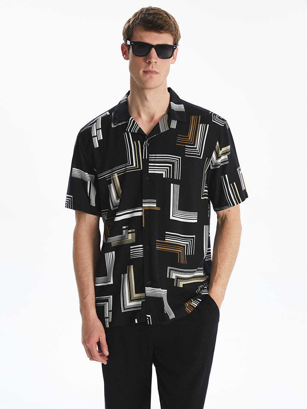LCW Vision Regular Fit Short Sleeve Patterned Men's Shirt -W55617Z8-CVL