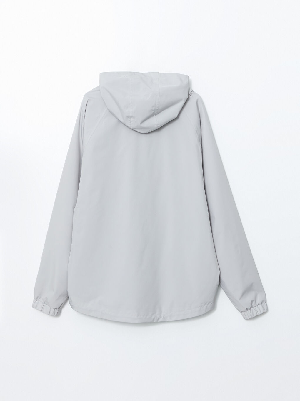 Gri Kapüşonlu Erkek Yağmurluk-8