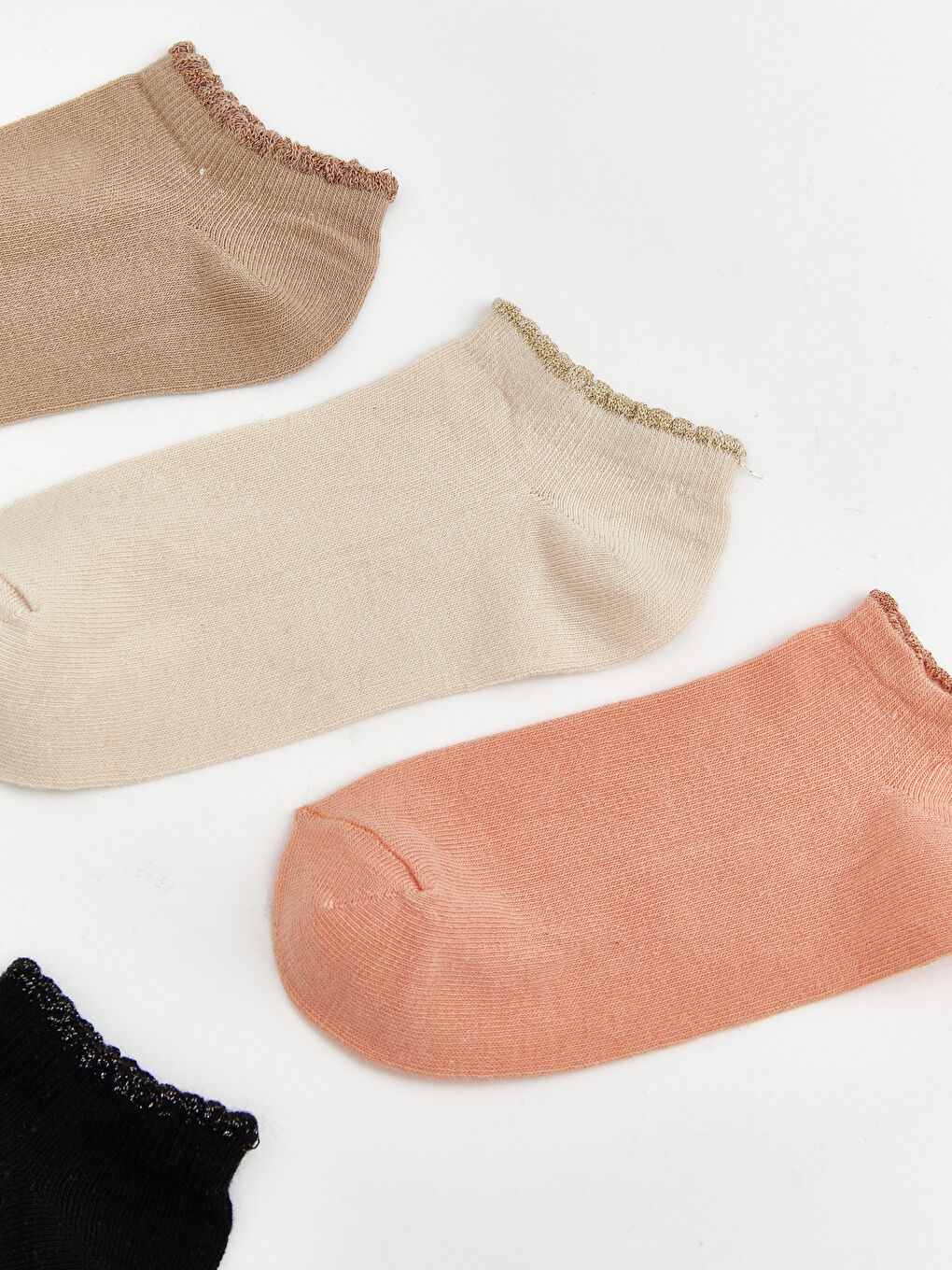 Mercan Kadın Düz Patik Çorap 5'li-1