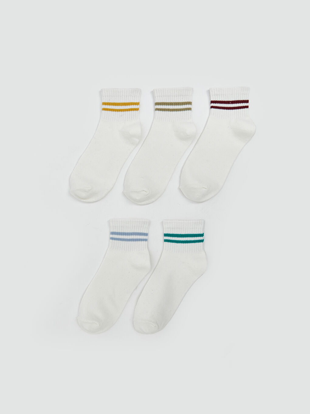 LCW DREAM Striped Women's Ankle Socks 5 Pack -W55707Z8-FDU