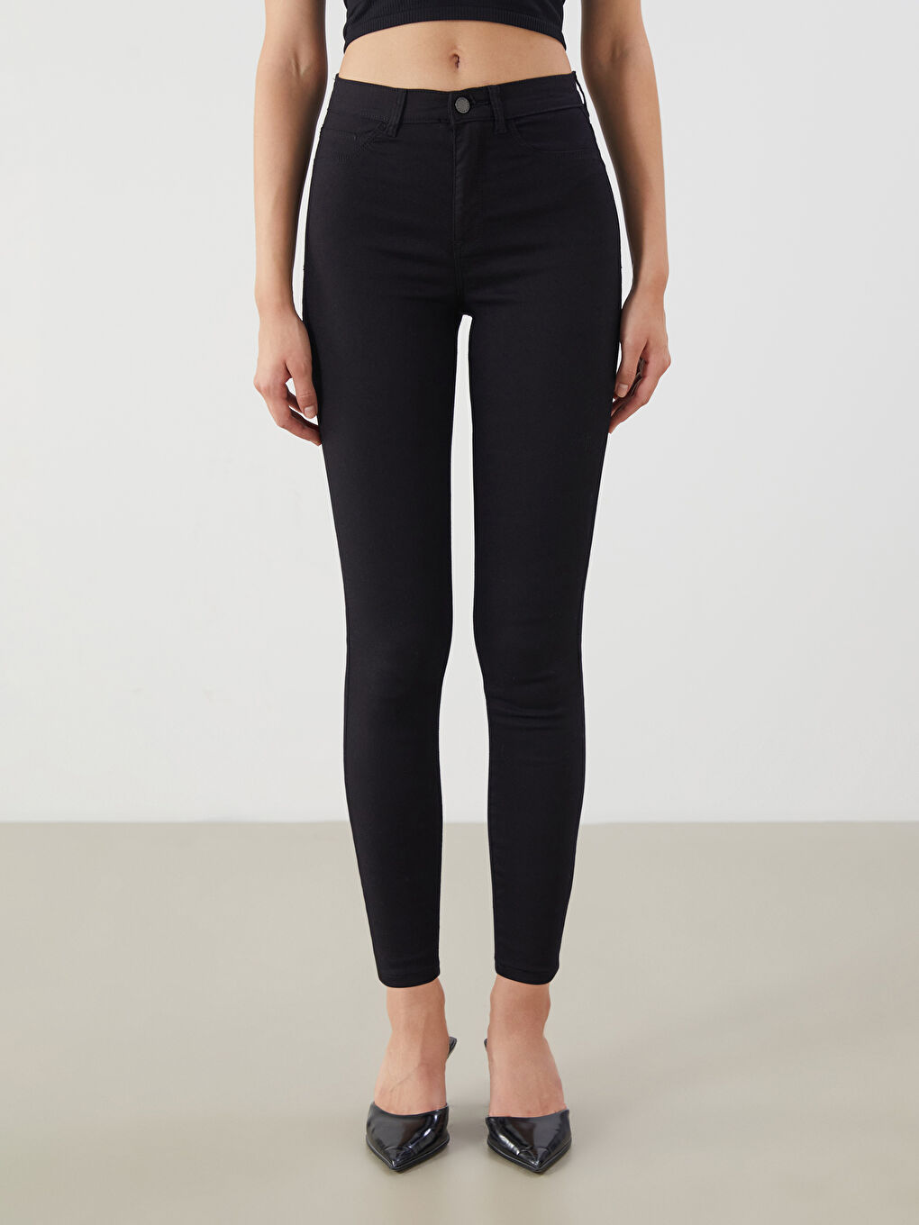 Siyah Jüpiter Süper Skinny Fit Kadın Jean Pantolon-1