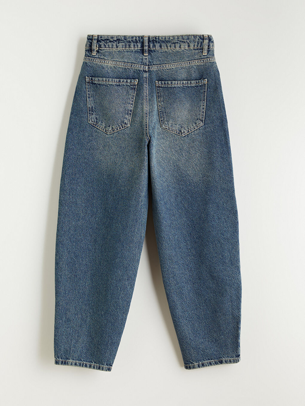 İndigo Barrel Fit Kadın Jean Pantolon-5