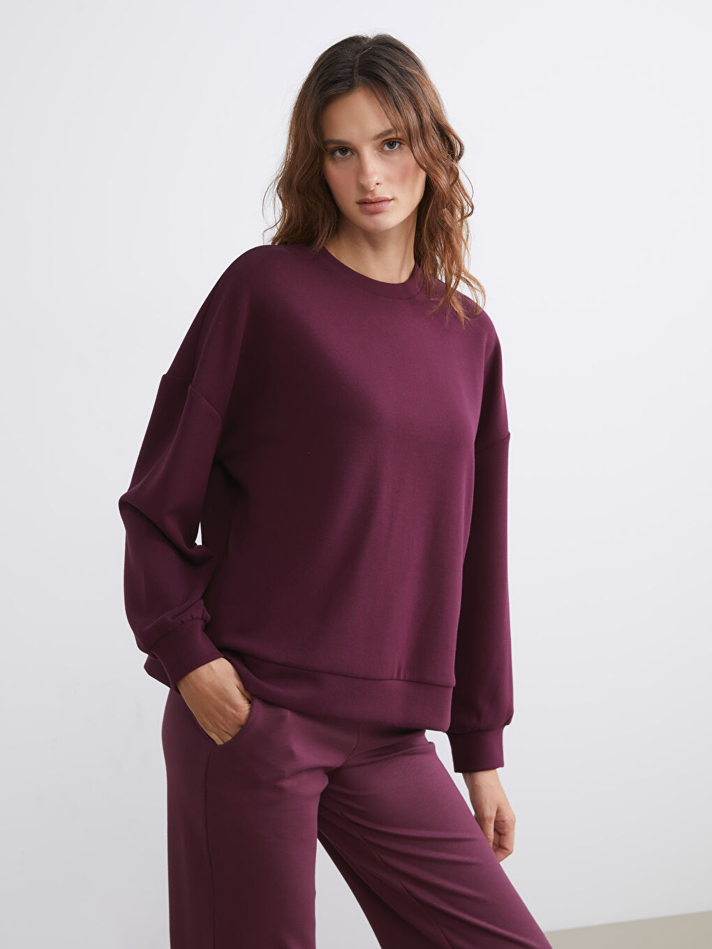 LCW Vision Crew Neck Oversize Women's Sweatshirt -W55739Z8-HQT