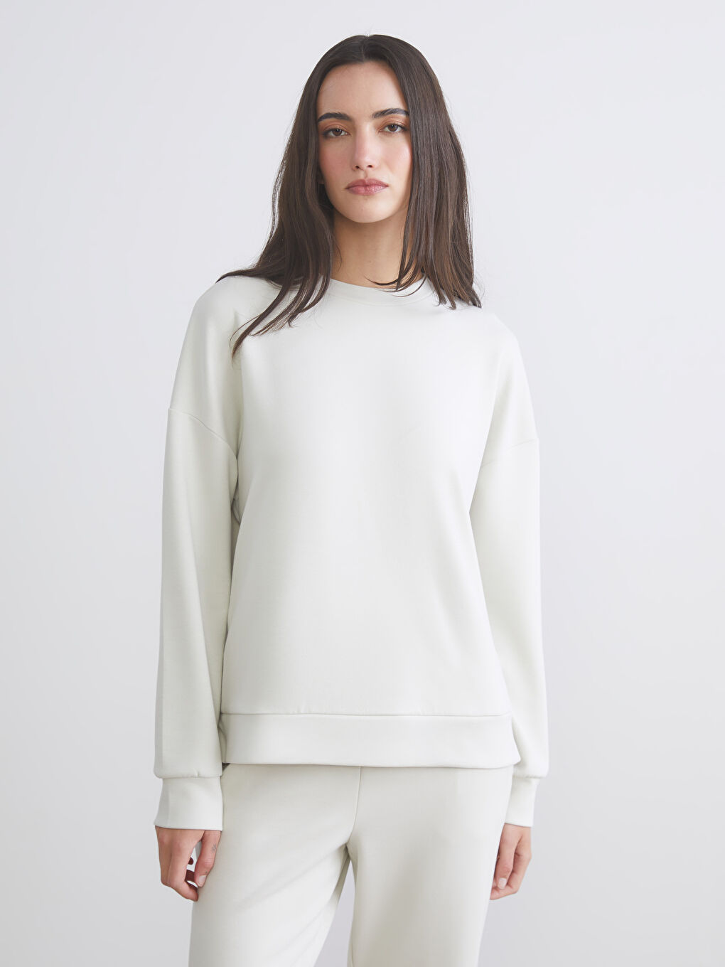 Crew Neck Oversize Women's Sweatshirt-1