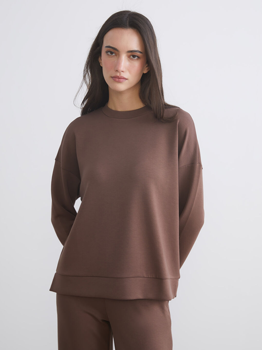 Crew Neck Oversize Women's Sweatshirt-1