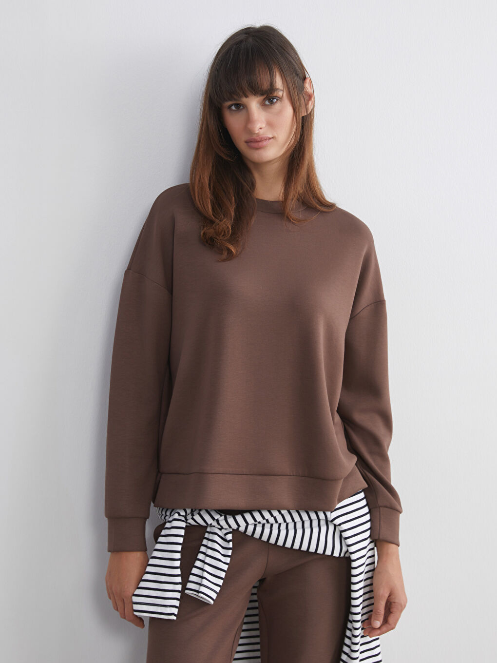 Crew Neck Oversize Women's Sweatshirt-2