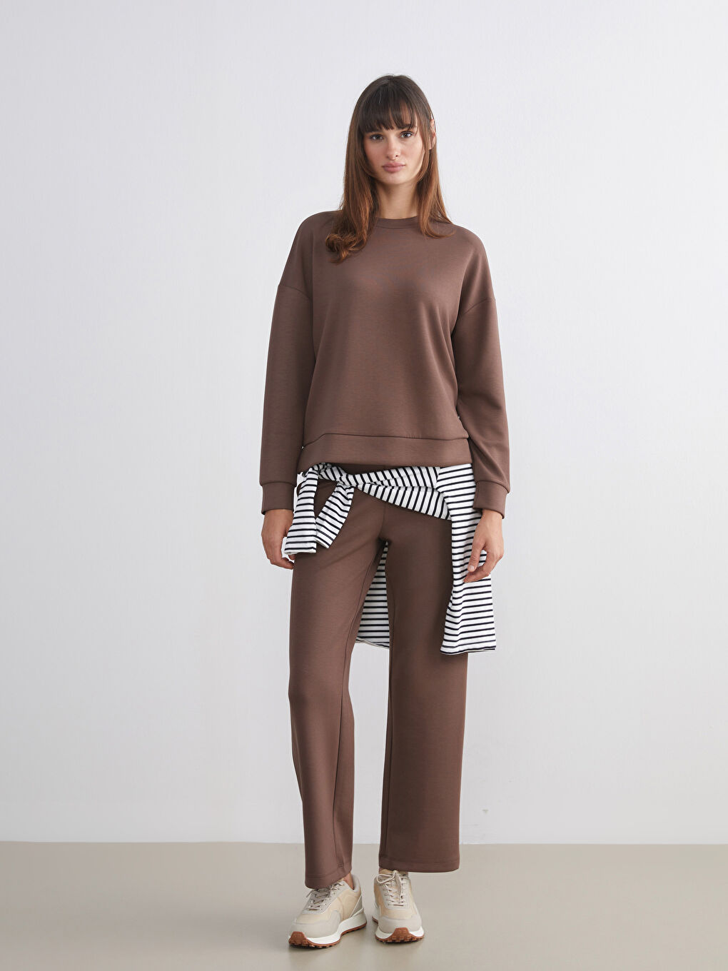 Crew Neck Oversize Women's Sweatshirt-3