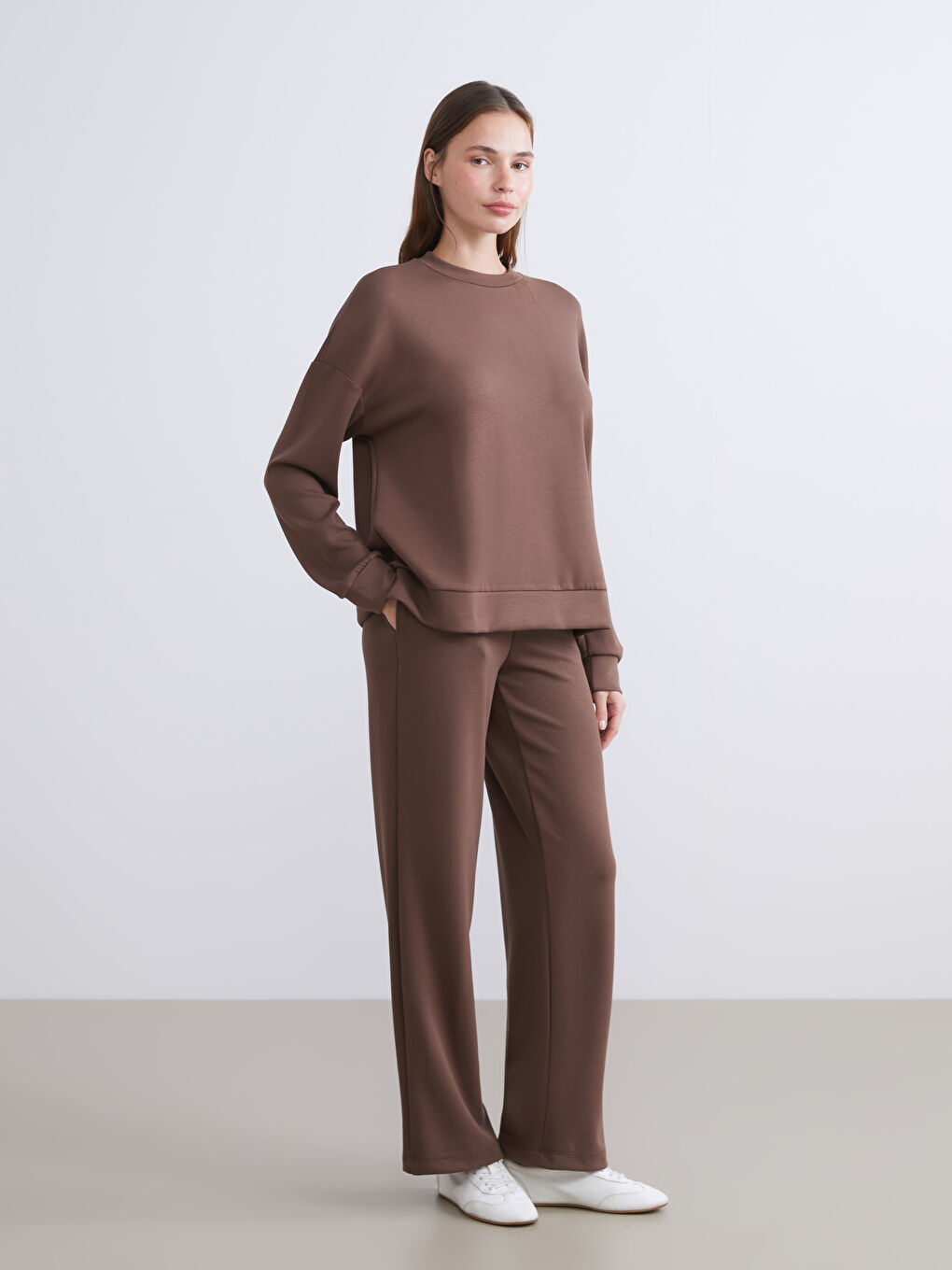 Crew Neck Oversize Women's Sweatshirt-5
