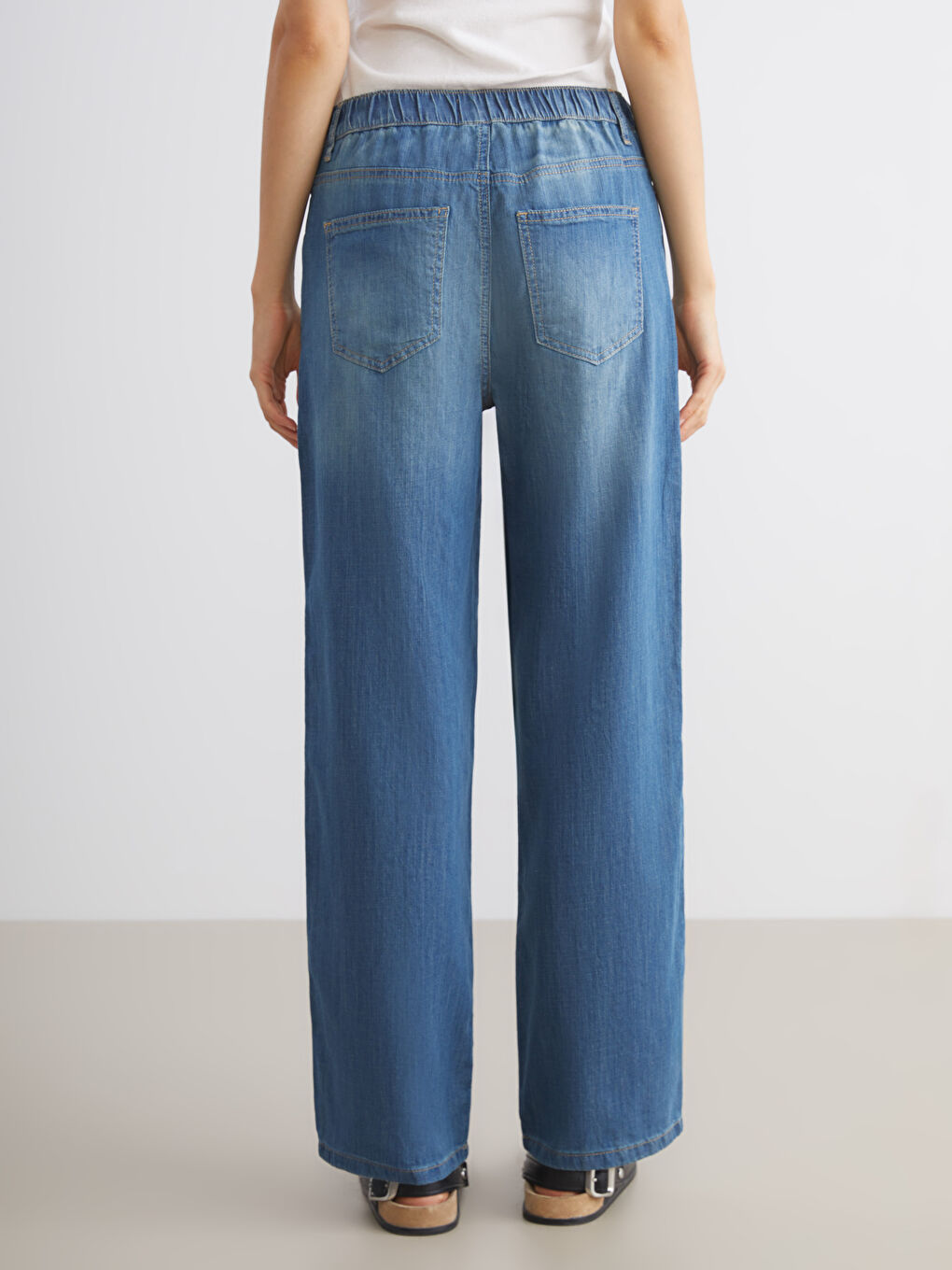 İndigo Baggy Fit Kadın Jean Pantolon-3