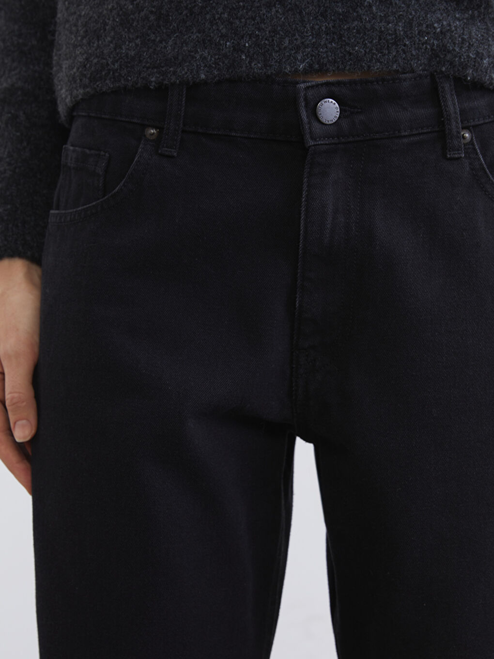 Siyah Baggy Fit Kadın Jean Pantolon-2