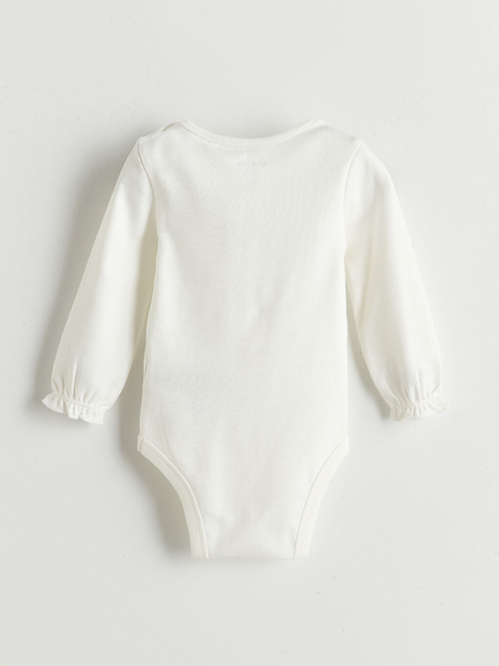 Ekru Bisiklet Yaka Baskılı Kız Bebek Çıtçıtlı Body-2