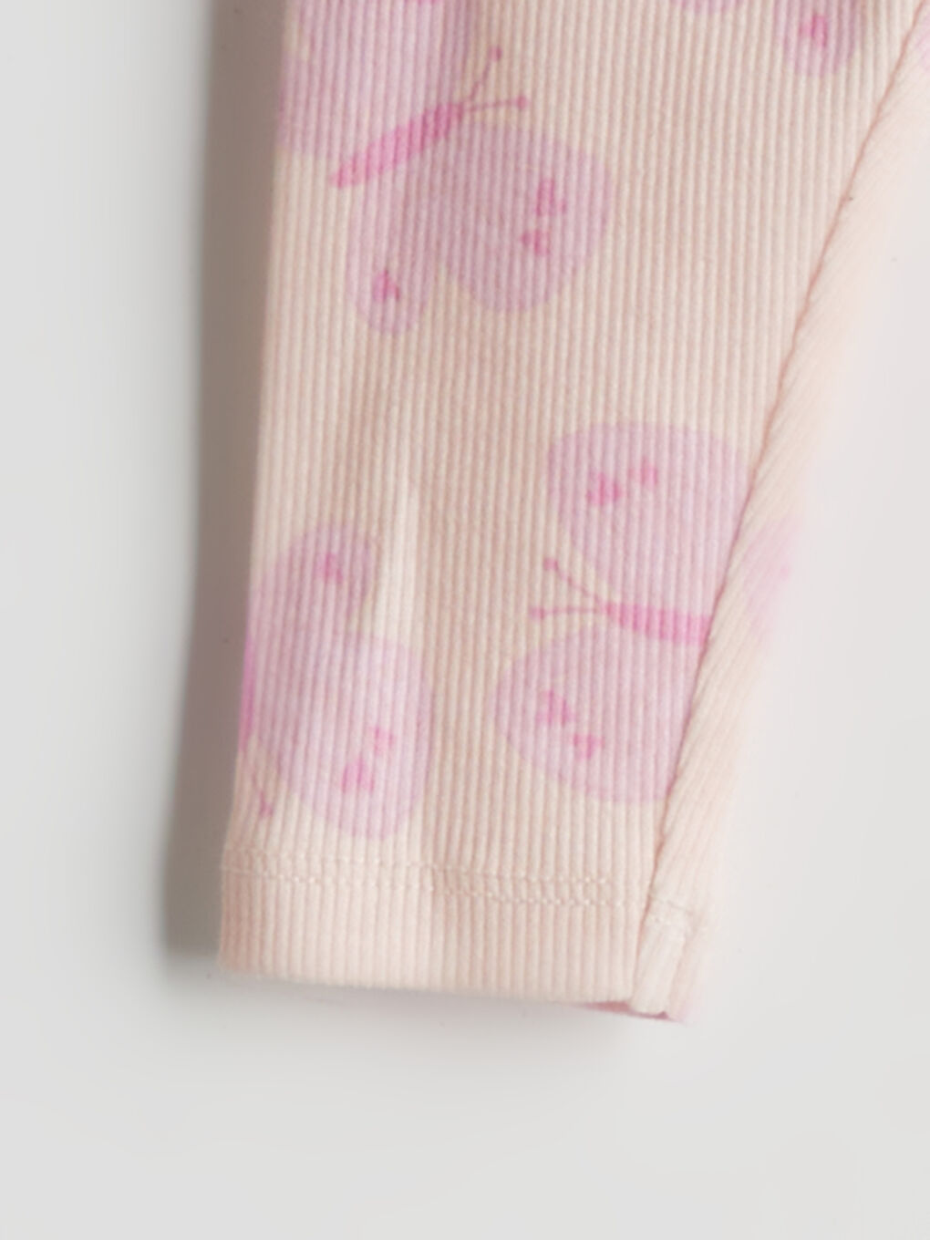 Pembe Beli Lastikli Kelebek Desenli Kız Bebek Tayt-1