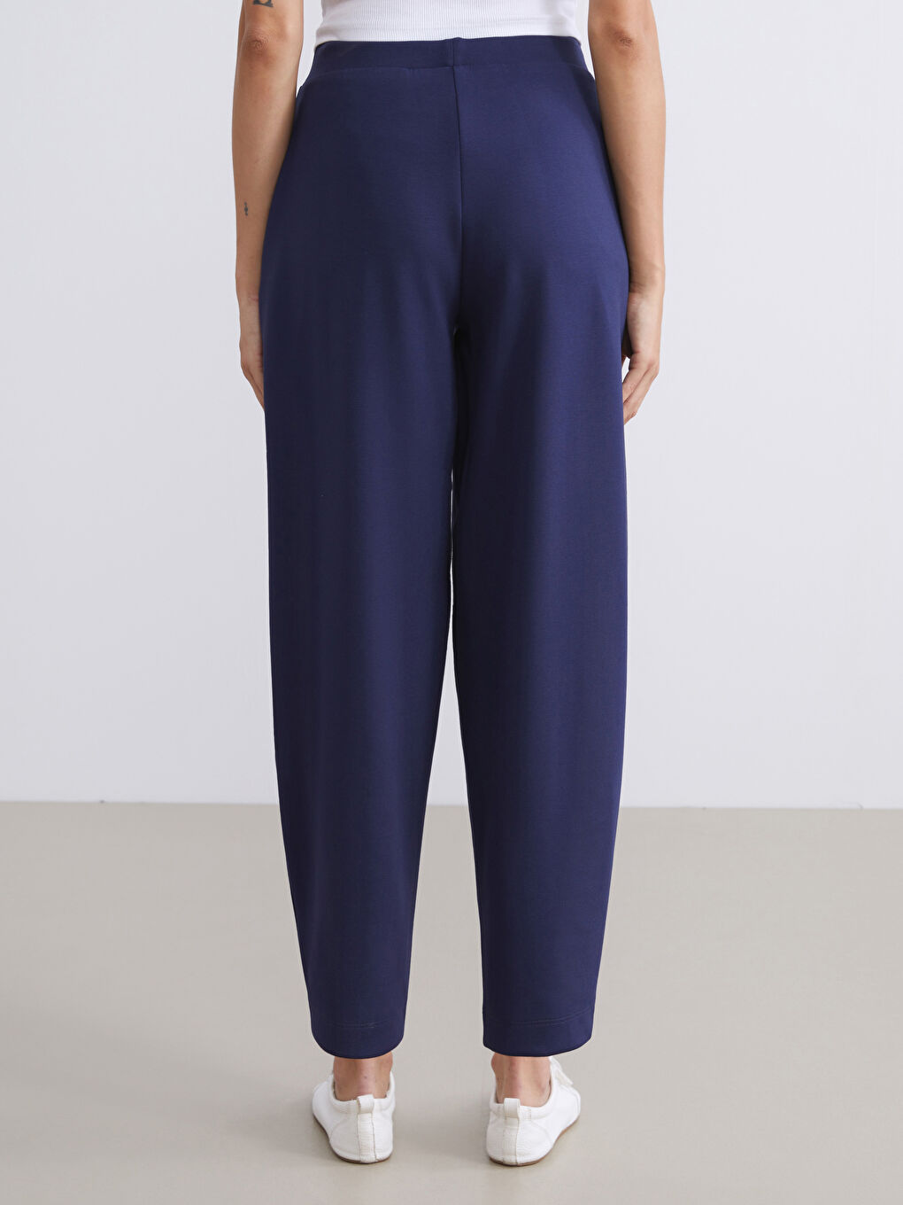 Lacivert Beli Lastikli Kadın Eşofman Altı-4