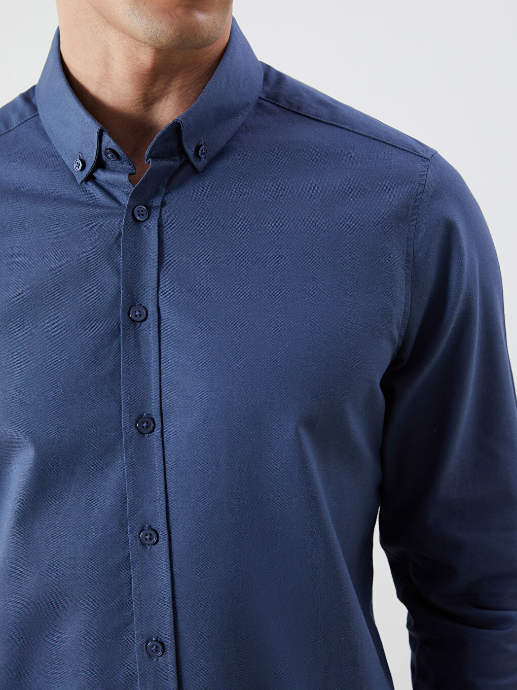 Chemise Oxford Slim Fit à Manches Longues pour Hommes-4