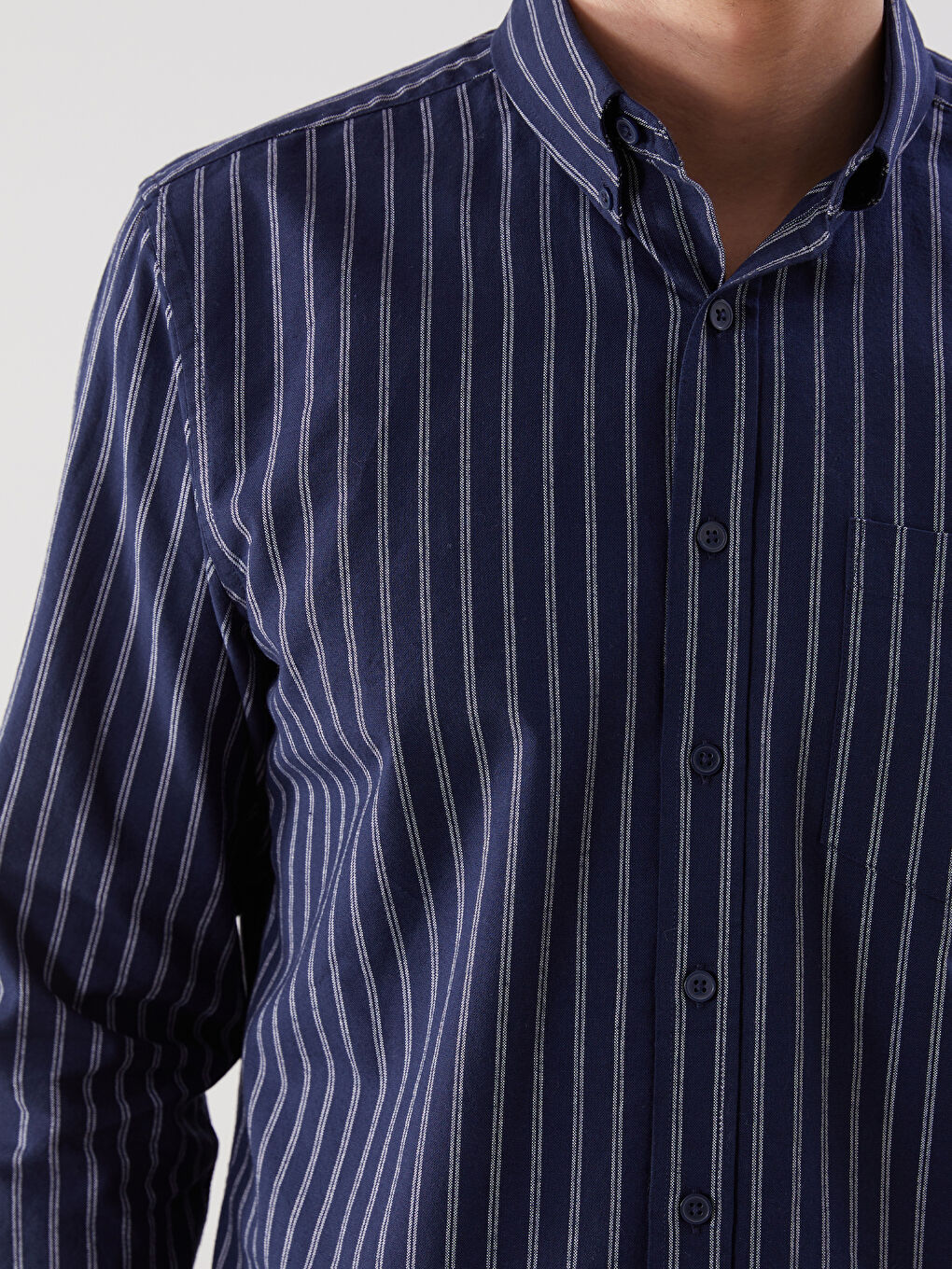 Regular Fit Long Sleeve Striped Men's Shirt-2