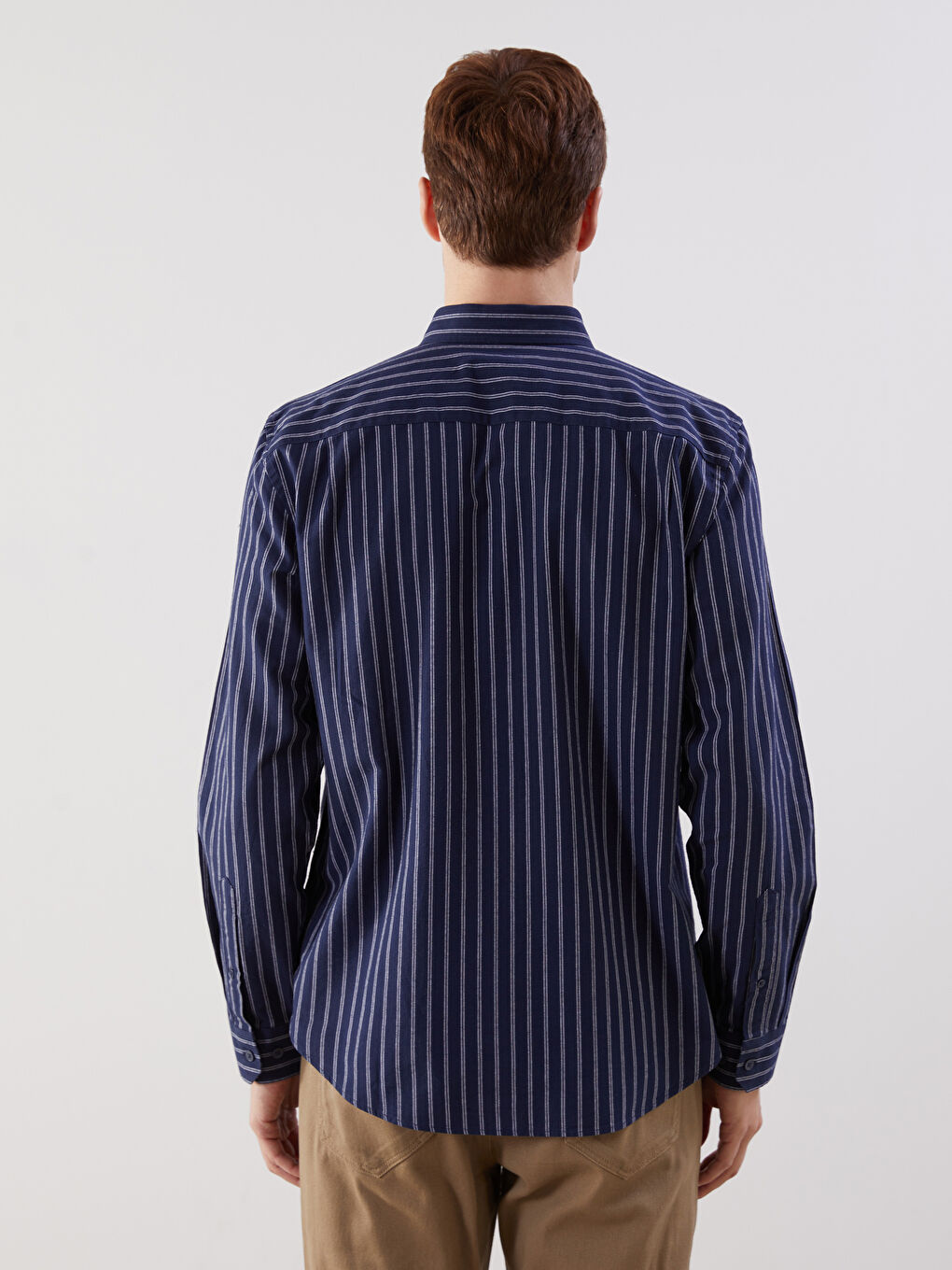 Regular Fit Long Sleeve Striped Men's Shirt-3