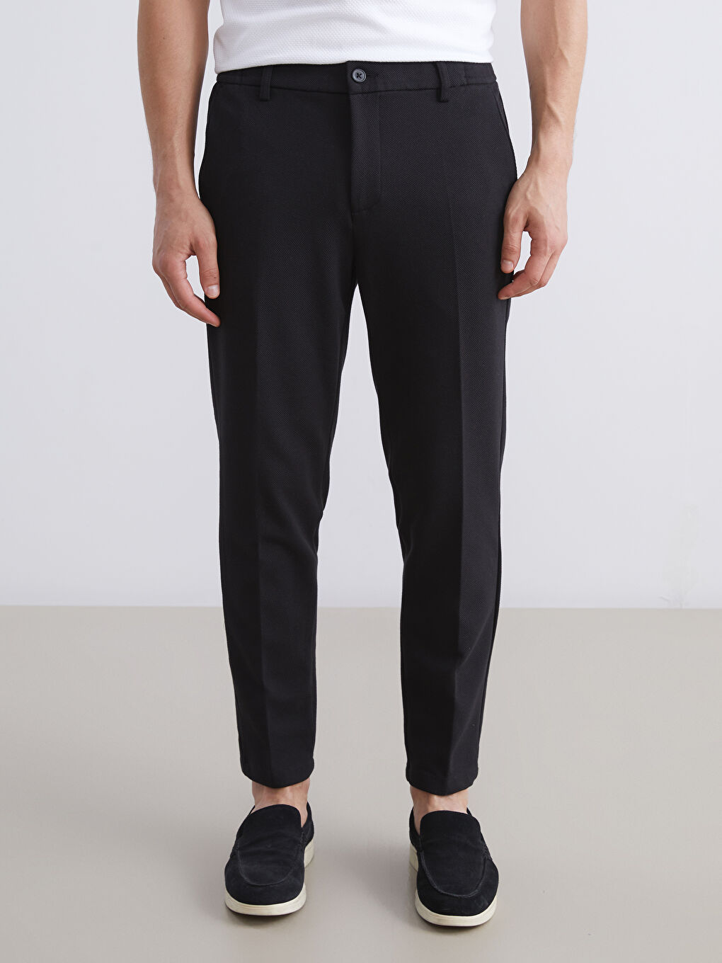Мужчины Черный Брюки-1