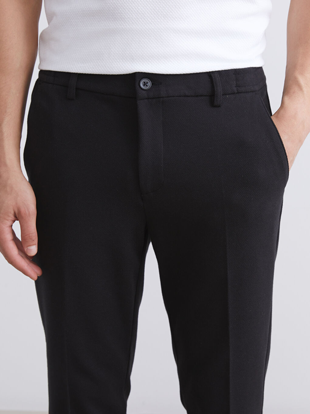 Мужчины Черный Брюки-2