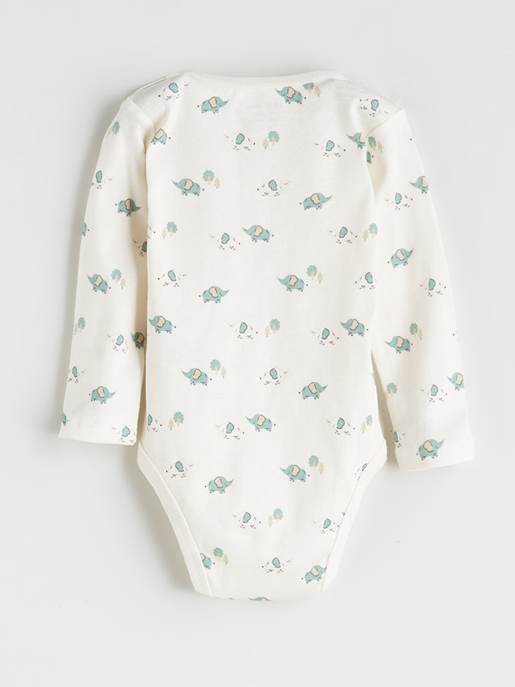 Ekru Bisiklet Yaka Baskılı Erkek Bebek Çıtçıtlı Body-1