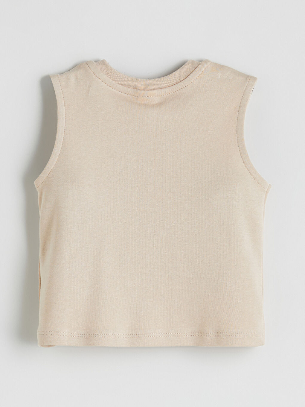 Bej Bisiklet Yaka Erkek Bebek Yelek-2