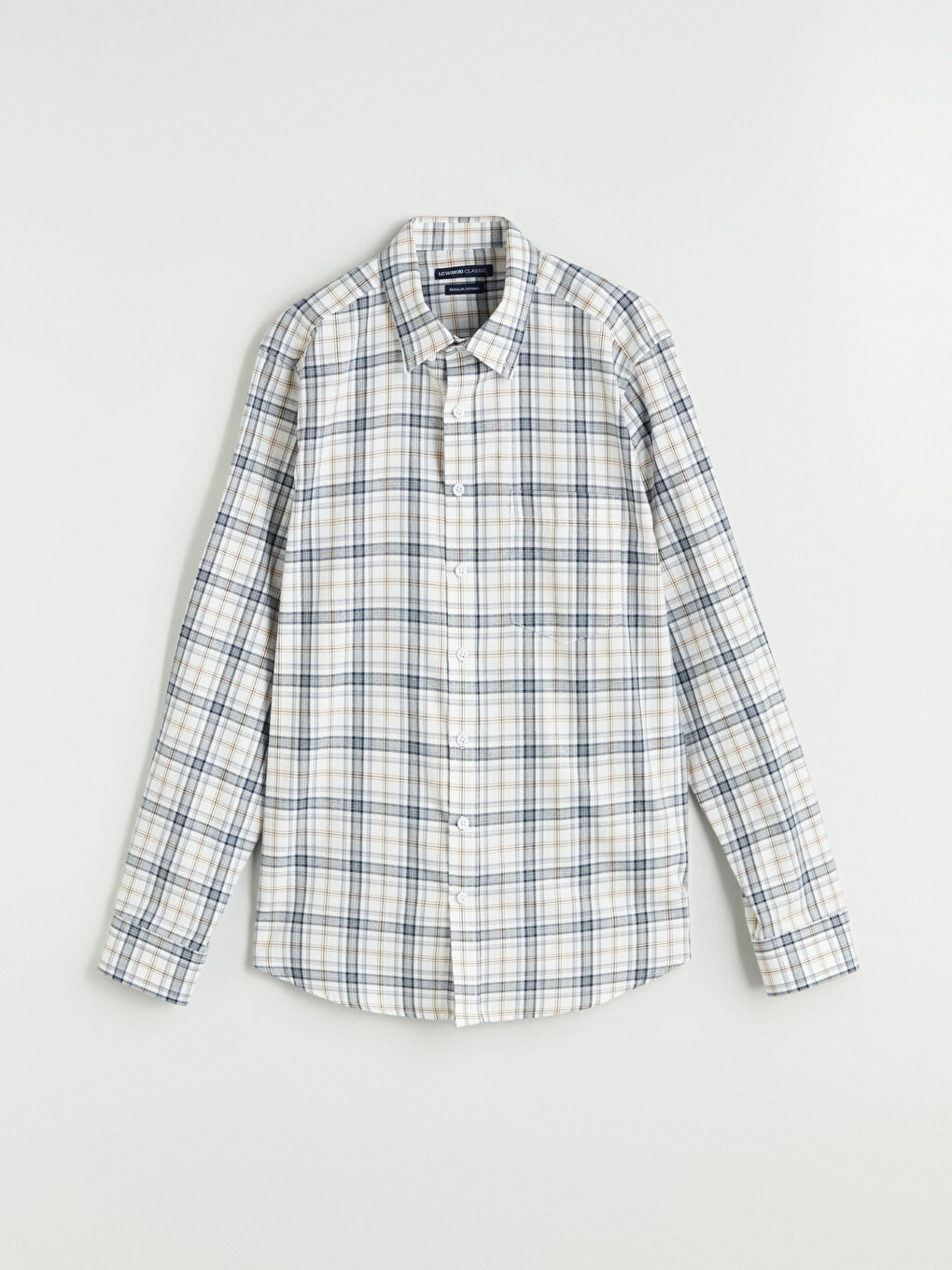 Regular Fit Long Sleeve Plaid Men's Shirt-9