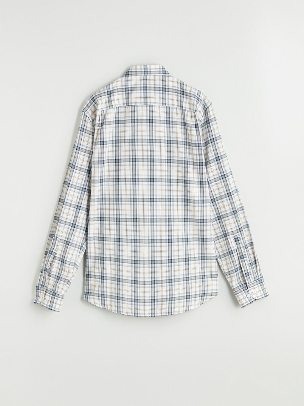 Regular Fit Long Sleeve Plaid Men's Shirt-11