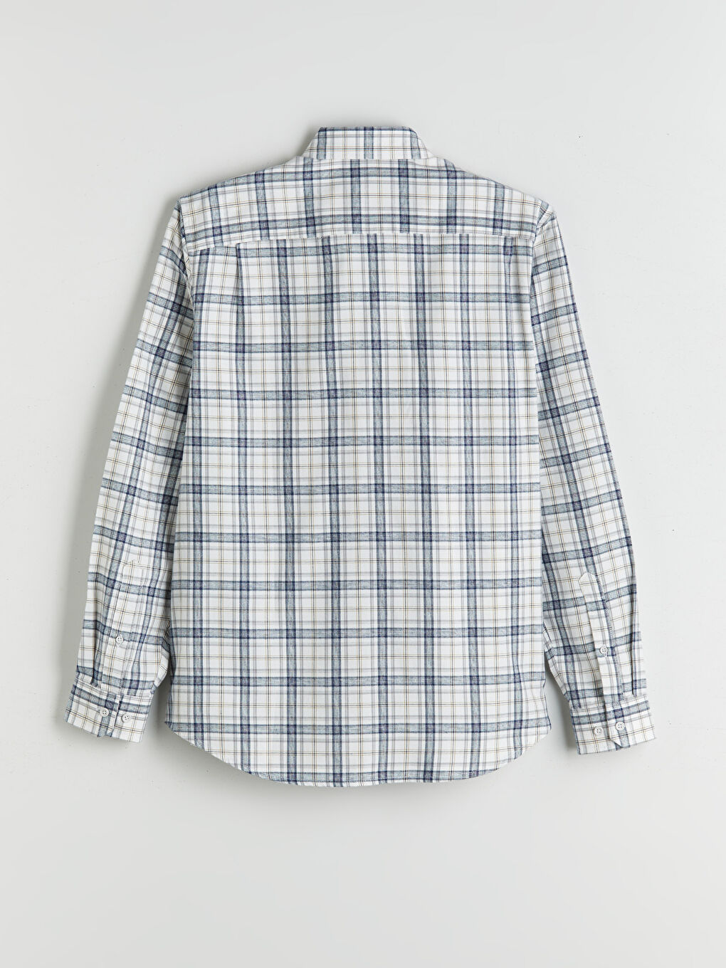 Regular Fit Long Sleeve Plaid Men's Shirt-10