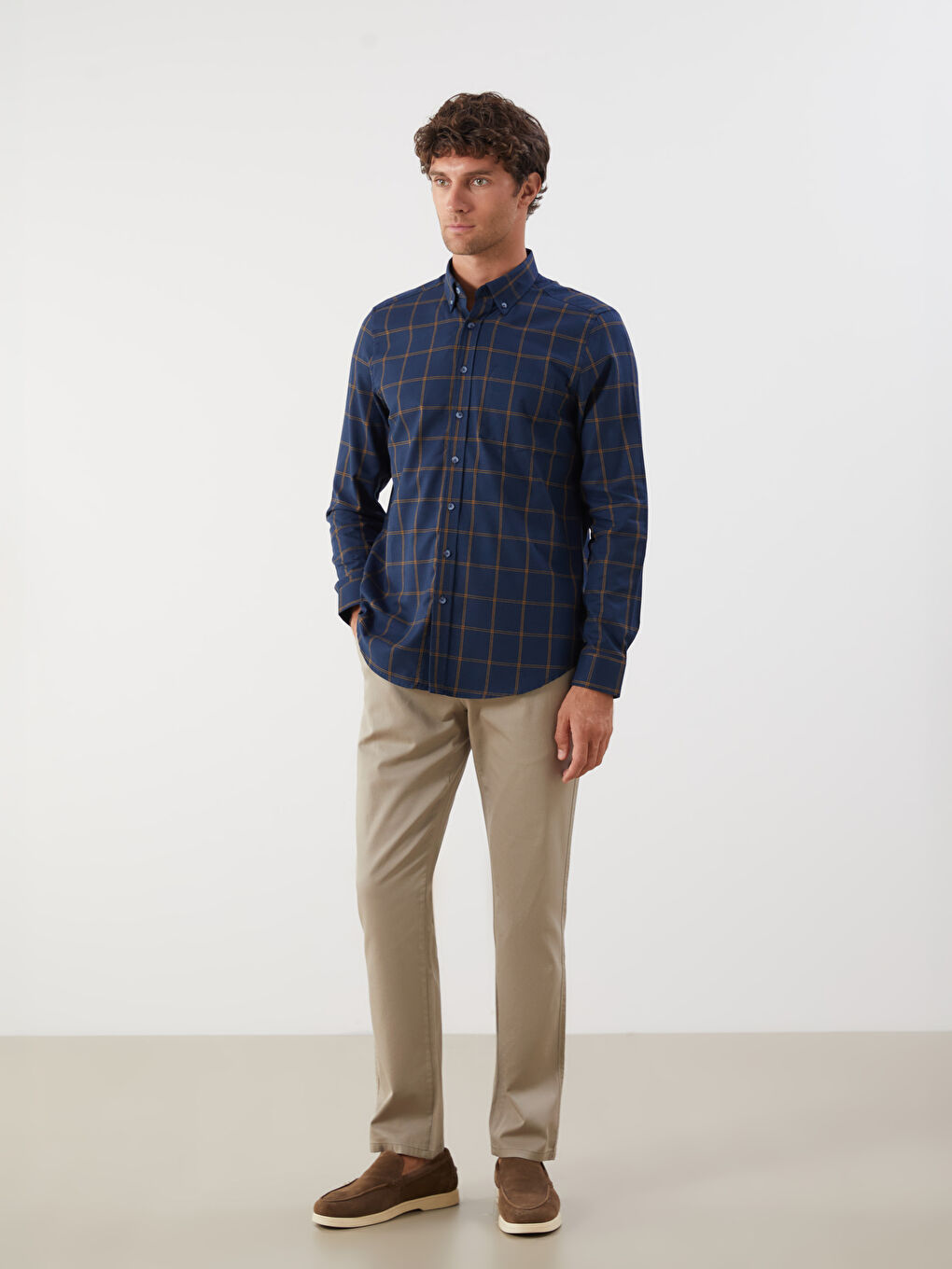 Chemise Écossaise à Manches Longues pour Hommes Coupe Régulière-2