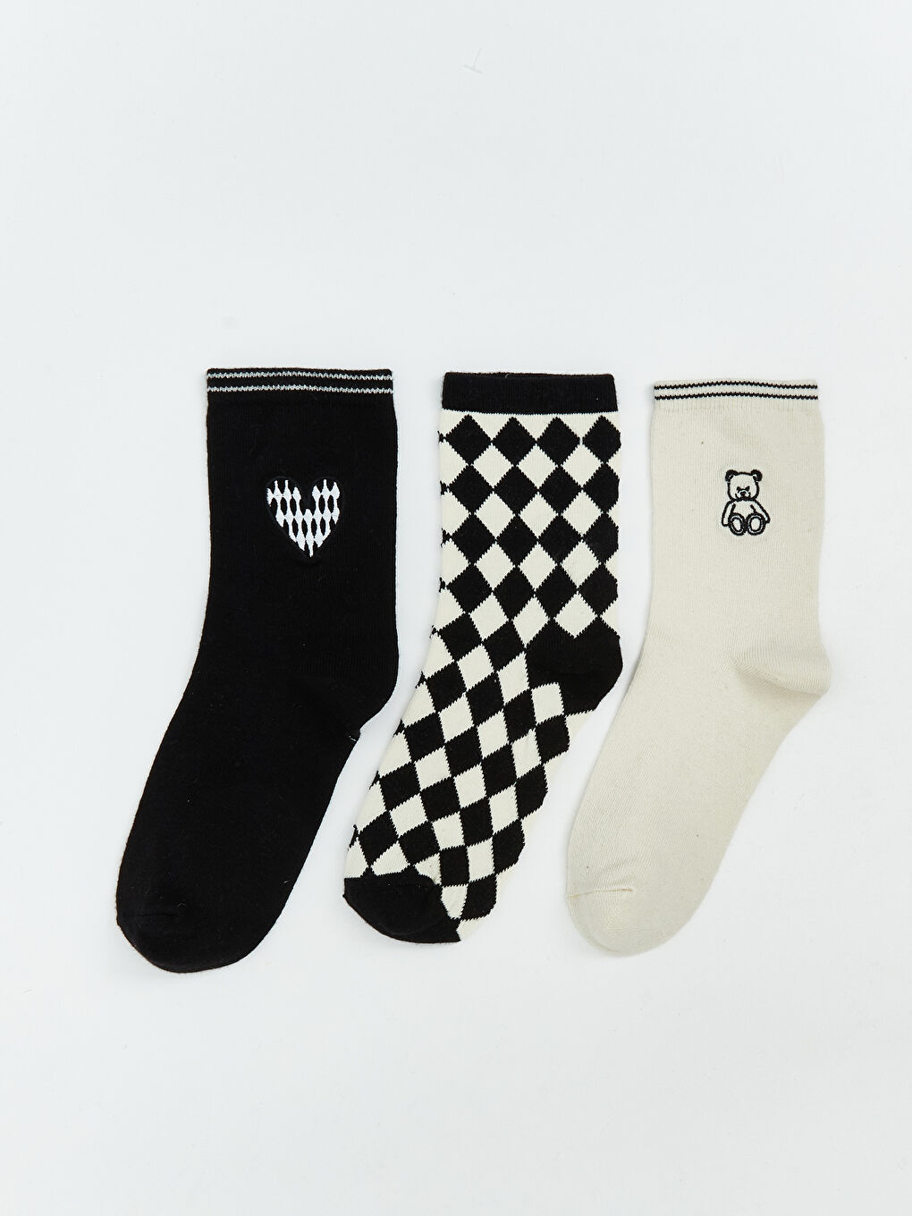 LCW DREAM Patterned Women's Ankle Socks 3-pack -W55834Z8-EEW