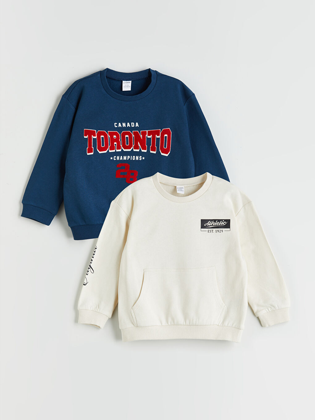LCW Kids Crew Neck Printed Boys' Sweatshirt 2 Pack -W55840Z1-QVK