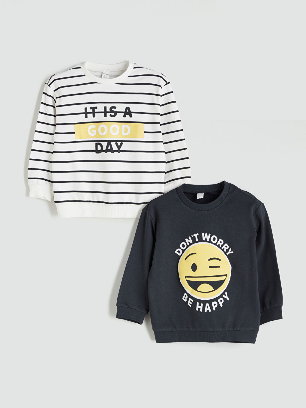 LCW Kids بلوزة بكول مدور مطبوعة أولاد جوج ديال الباكات -W55847Z1-R4W