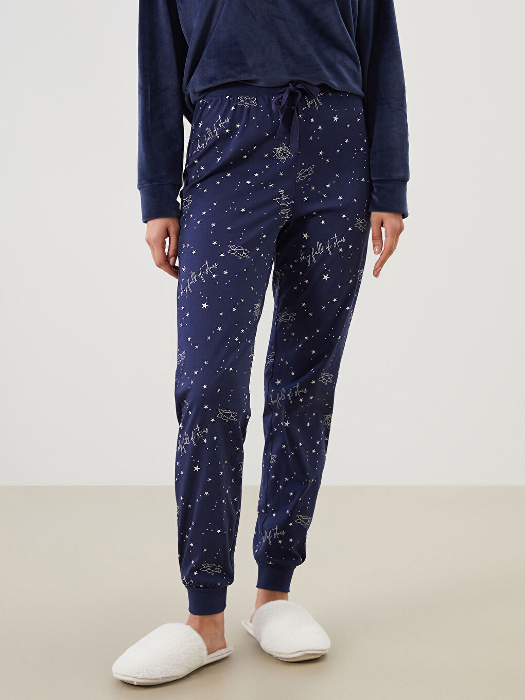 LCW DREAM Elasticated Waist Printed Women's Jogger Pyjama Bottoms -W55873Z8-LSJ