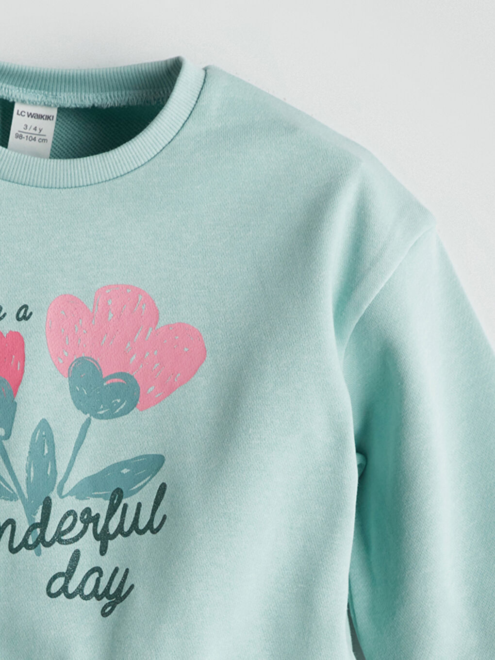 LCW Kids Crew Neck Floral Girls' Sweatshirt -W55987Z1-FFV