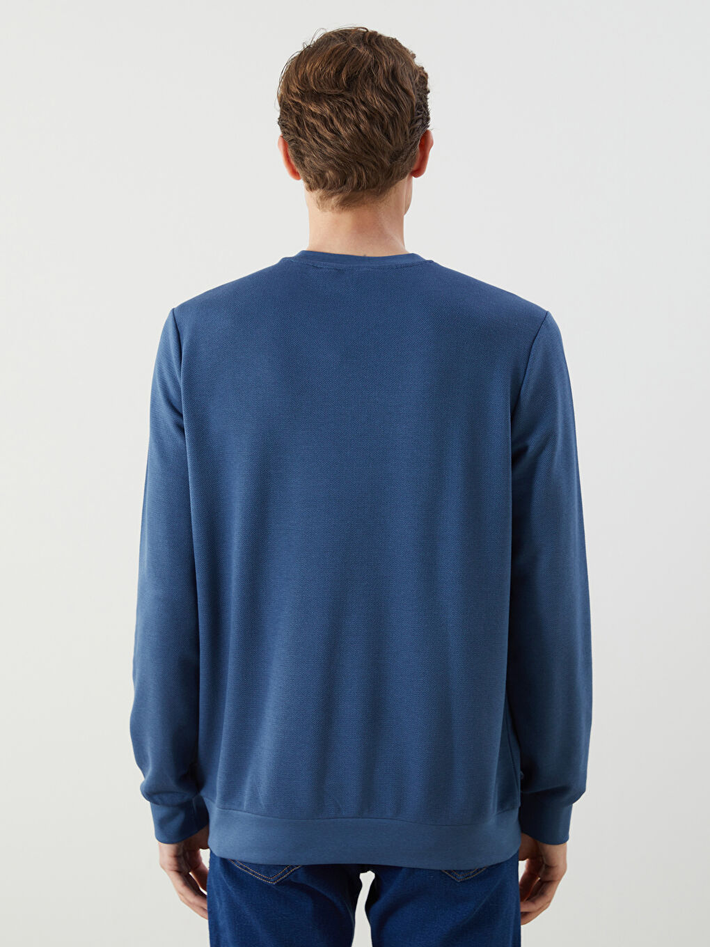 Sweat-shirt à Manches Longues pour Hommes avec Col Rond-3