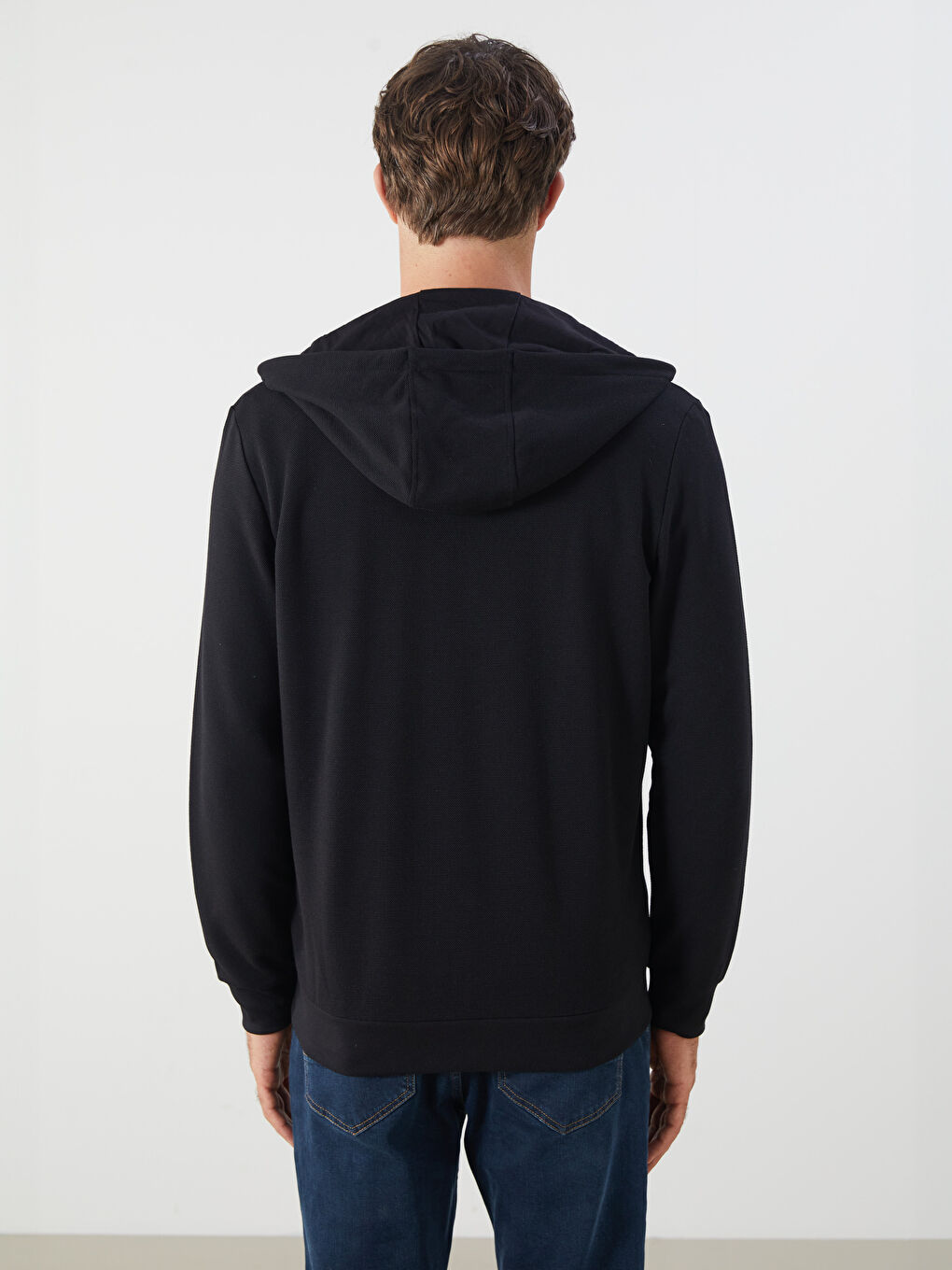 سويت شيرت بسحاب مزود بغطاء رأس للرجال-2