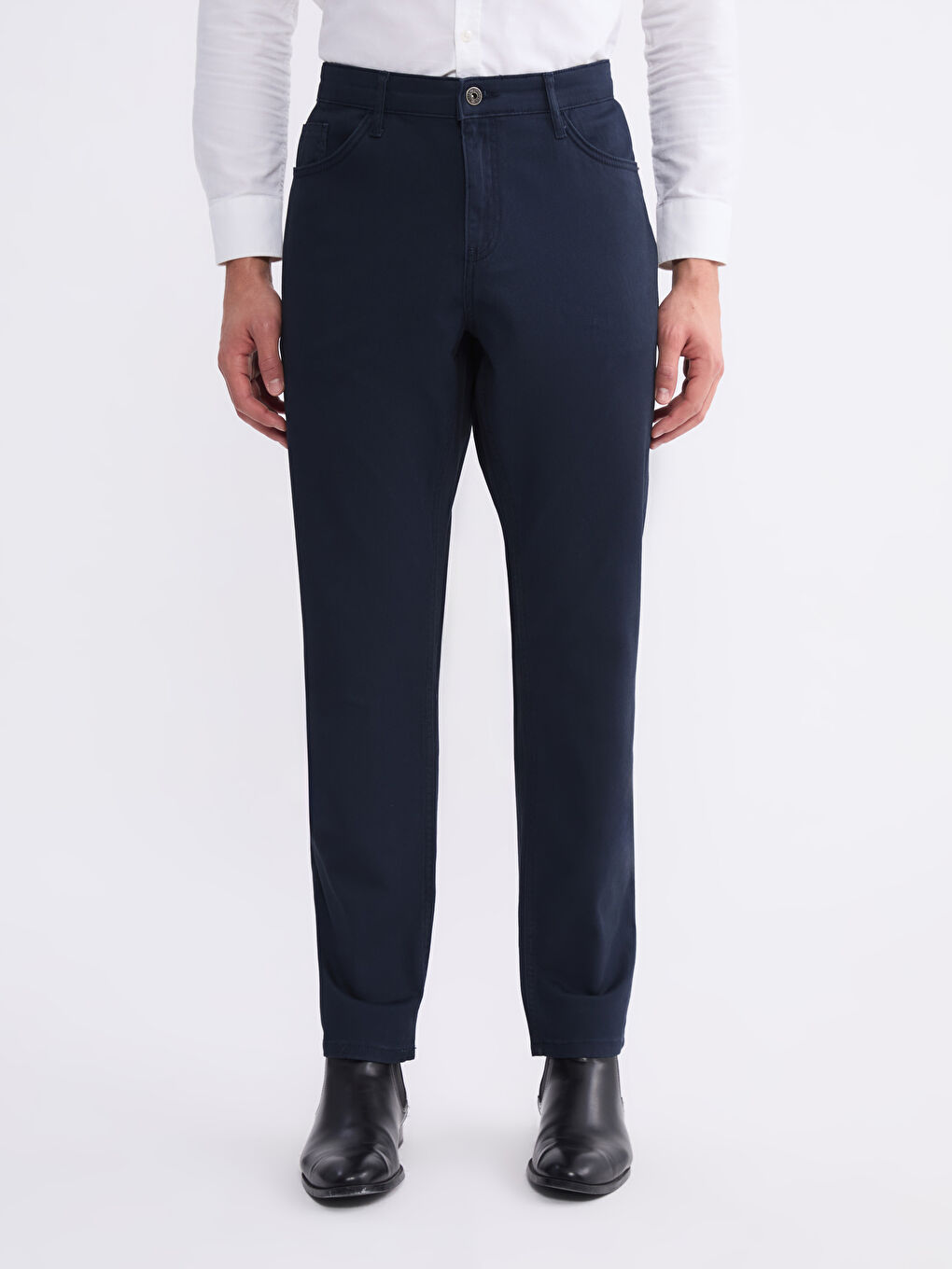 Slim Fit Gabardine Chino Trousers-1