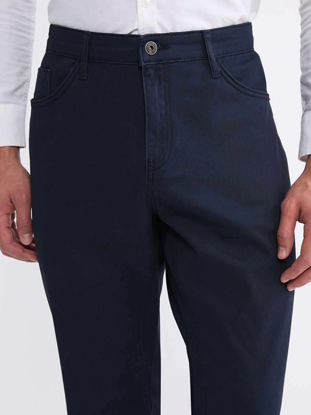 Slim Fit Gabardine Chino Trousers-2
