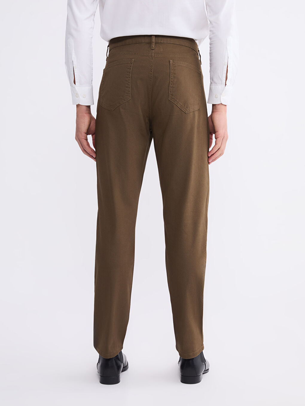 Slim Fit Gabardine Chino Trousers-3