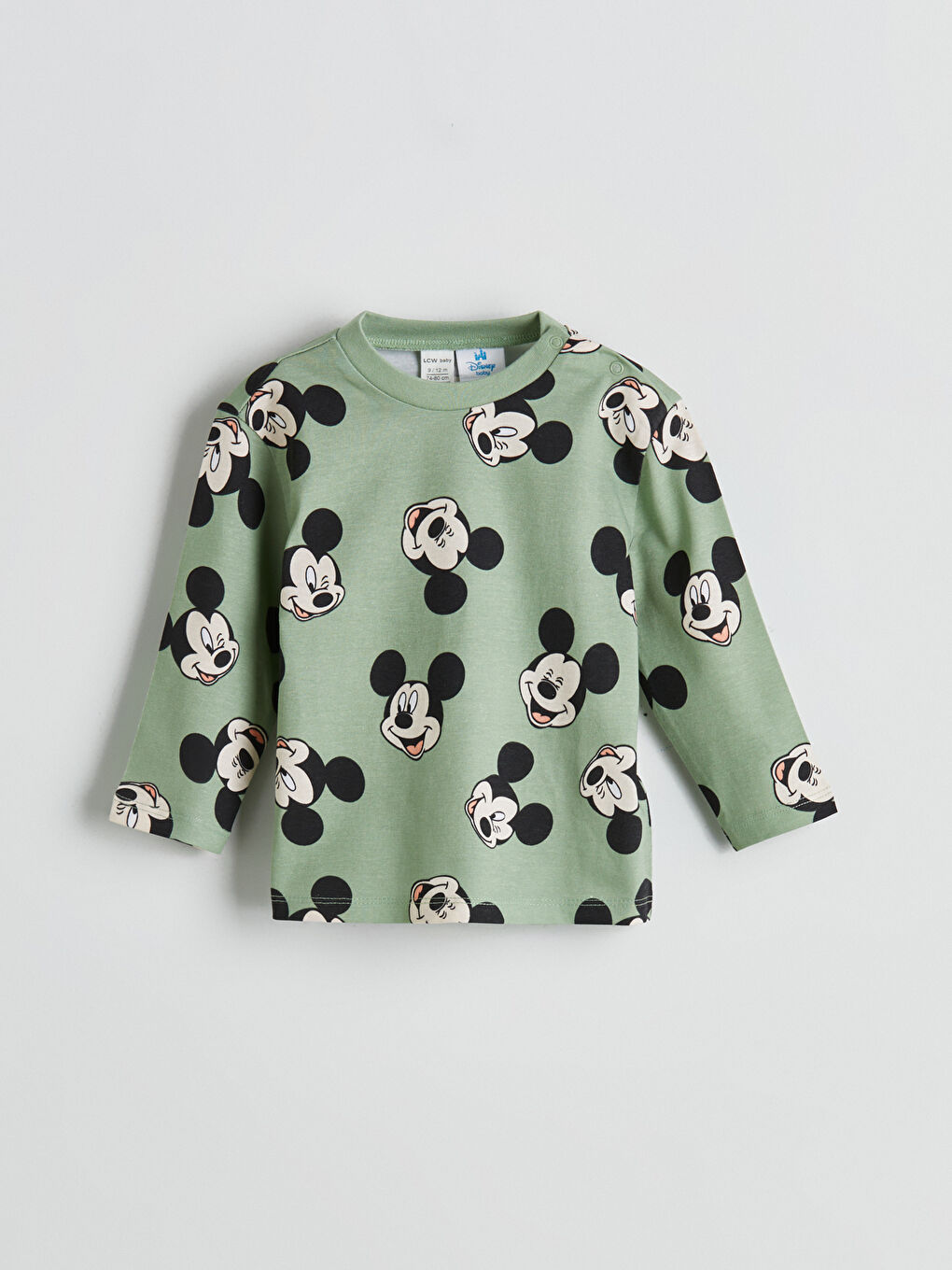LCW baby Crew Neck Mickey Mouse Printed Baby Boys' Pyjama Set -W56015Z1-LRR
