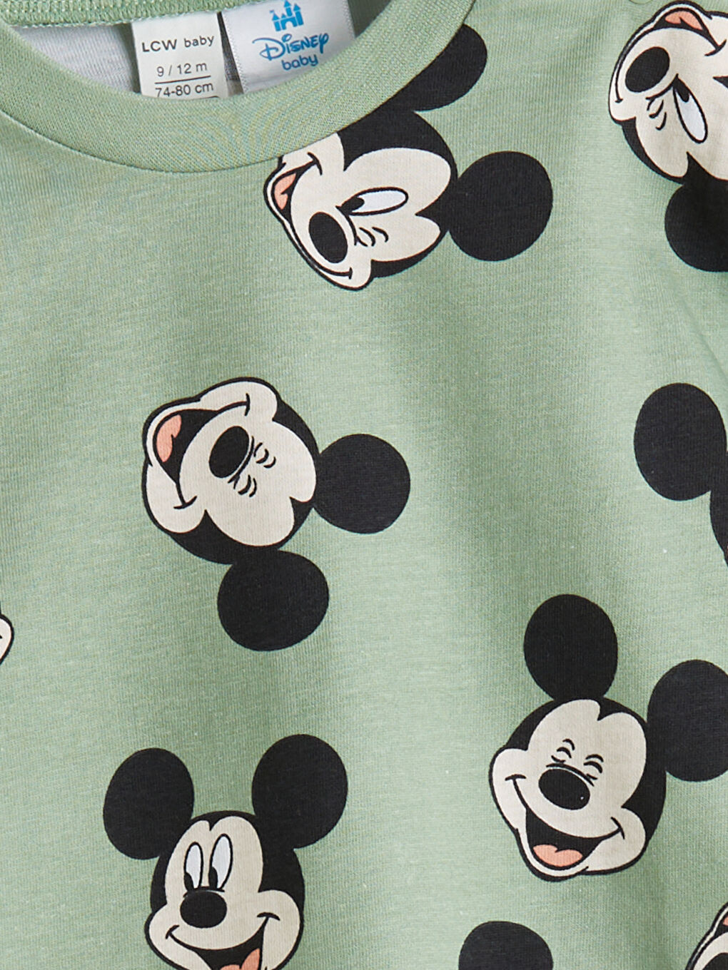 LCW baby Crew Neck Mickey Mouse Printed Baby Boys' Pyjama Set -W56015Z1-LRR
