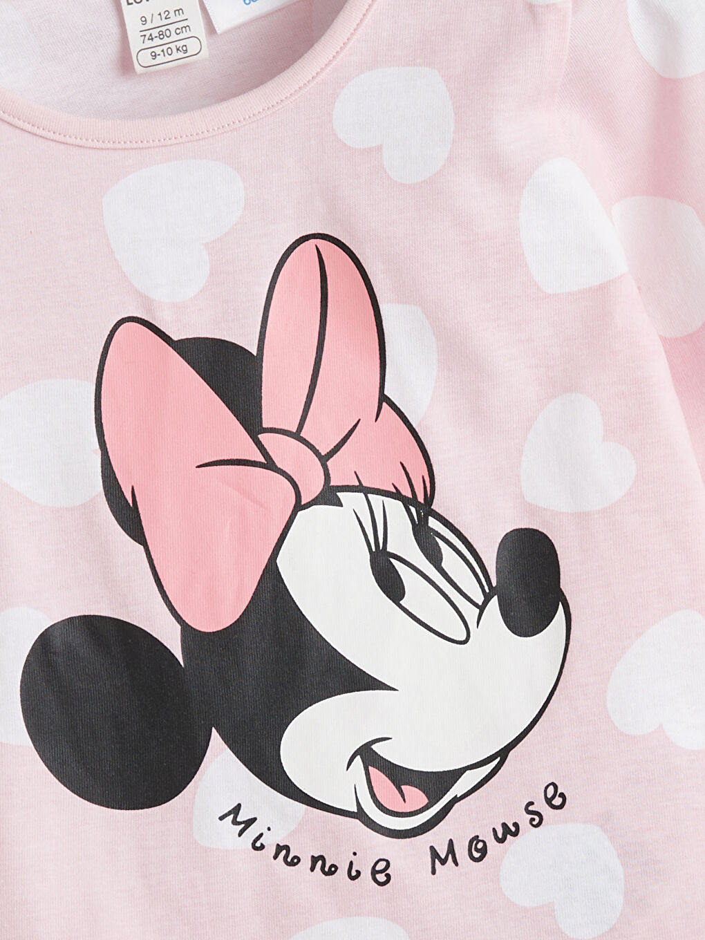LCW baby Crew Neck Minnie Mouse Printed Baby Girls' Pyjama Set -W56020Z1-LT4
